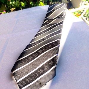 Louis Vuitton Black and White Tie